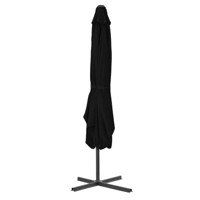 vidaXL Parasol de jardin avec mât en acier noir 250x250x230 cm