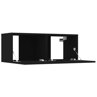 vidaXL Ensemble de meubles TV 5 pcs Noir Bois d'ingénierie