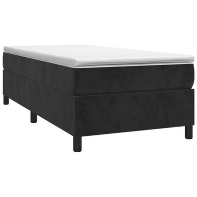 vidaXL Sommier à lattes de lit avec matelas Noir 90x190 cm Velours