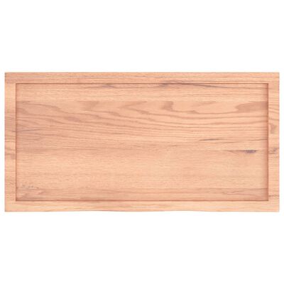 vidaXL Dessus de table marron clair bois chêne massif traité