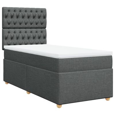 vidaXL Sommier à lattes de lit avec matelas Gris foncé 80x200 cm Tissu