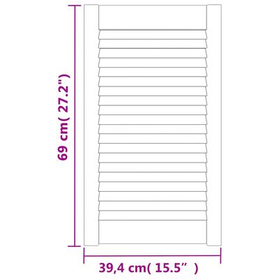 vidaXL Portes d'armoire à persiennes 2pcs 69x39,4cm bois de pin massif