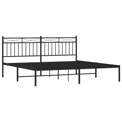 vidaXL Cadre de lit métal sans matelas avec tête de lit noir 183x213cm