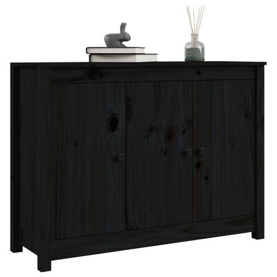 vidaXL Buffet Noir 100x35x74 cm Bois massif de pin