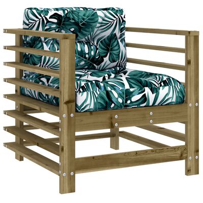 vidaXL Chaises de jardin avec coussins lot de 2 bois de pin imprégné