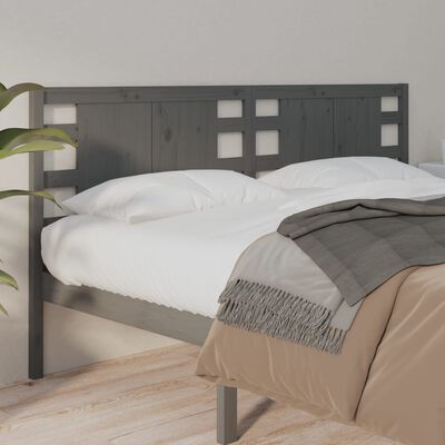 vidaXL Tête de lit Gris 146x4x100 cm Bois massif de pin