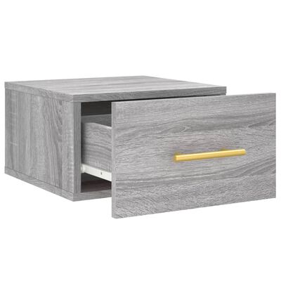 vidaXL Table de chevet murale sonoma gris 35x35x20 cm