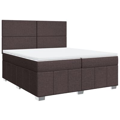 vidaXL Sommier à lattes de lit avec matelas Marron foncé 200x200 cm