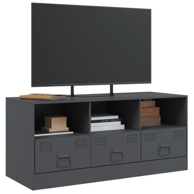 vidaXL Meuble TV anthracite 99x39x44 cm acier