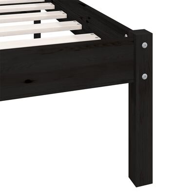 vidaXL Cadre de lit sans matelas noir bois massif