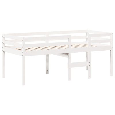 vidaXL Lit haut avec toit blanc 75x190 cm bois de pin massif