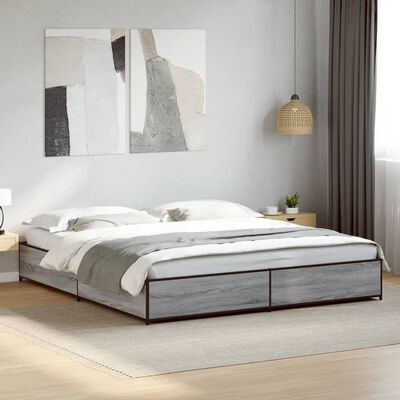 vidaXL Cadre de lit sans matelas sonoma gris 160x200 cm