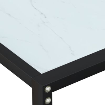 vidaXL Table console Marbre blanc 180x35x75,5 cm Verre trempé