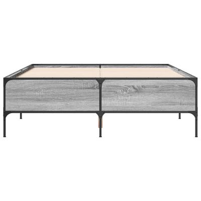 vidaXL Cadre de lit sans matelas sonoma gris 120x200 cm