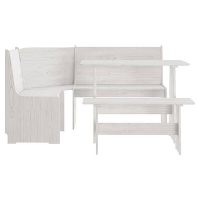 vidaXL Ensemble à manger REINE 3 pcs blanc bois de pin massif