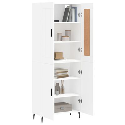 vidaXL Buffet haut Blanc 69,5x34x180 cm Bois d'ingénierie