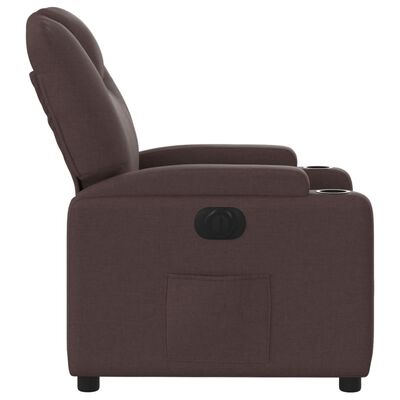 vidaXL Fauteuil inclinable électrique Marron foncé Tissu