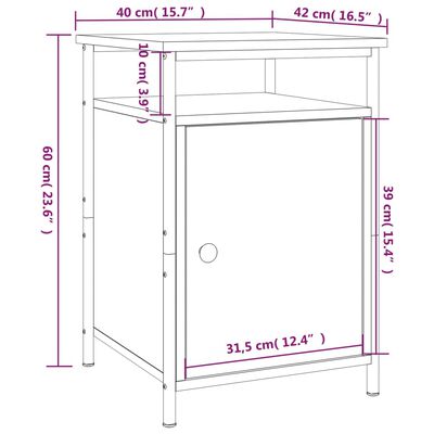 vidaXL Tables de chevet 2 pcs noir 40x42x60 cm bois d'ingénierie