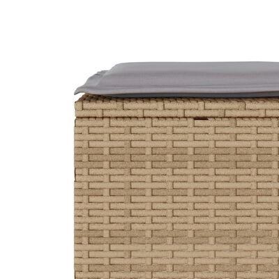 vidaXL Ensemble de bistro 3 pcs avec coussins beige résine tressée