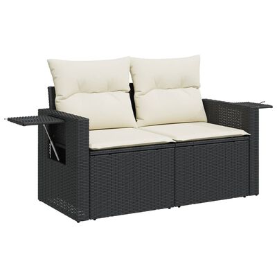 vidaXL Salon de jardin avec coussins 13 pcs noir résine tressée