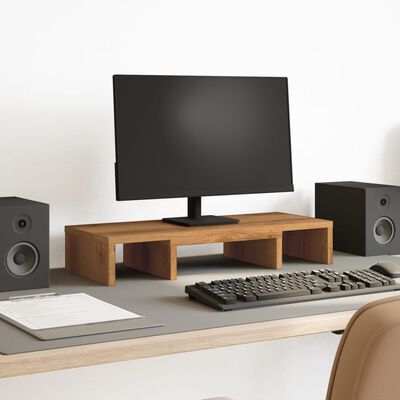 vidaXL Support de moniteur réglable chêne artisanal bois d'ingénierie