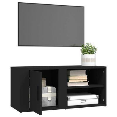 vidaXL Meubles TV 2 pcs Noir 80x31,5x36 cm Bois d'ingénierie