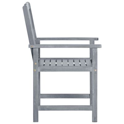 vidaXL Chaises de jardin lot de 2 Gris Bois solide d'acacia