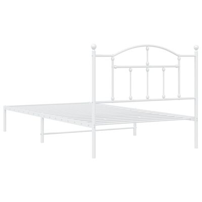 vidaXL Cadre de lit métal sans matelas et tête de lit blanc 100x200 cm