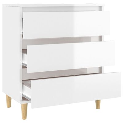 vidaXL Buffet Blanc brillant 60x35x70 cm Bois d'ingénierie