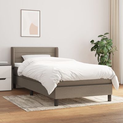 vidaXL Sommier à lattes de lit avec matelas Taupe 90x200 cm Tissu