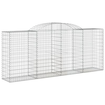 vidaXL Paniers à gabions arqués 2 pcs 300x50x120/140 cm fer galvanisé