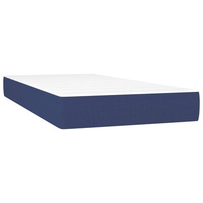 vidaXL Sommier à lattes de lit avec matelas et LED Bleu 90x200cm Tissu