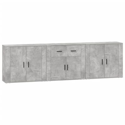 vidaXL Buffets 3 pcs gris béton bois d'ingénierie