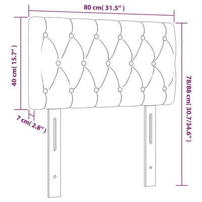 vidaXL Tête de lit Vert 80x7x78/88 cm Tissu