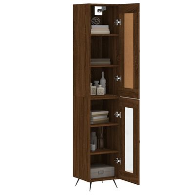 vidaXL Buffet haut Chêne marron 34,5x34x180 cm Bois d'ingénierie