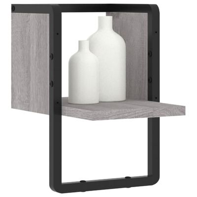 vidaXL Étagère murale avec barre sonoma gris 20x25x30 cm