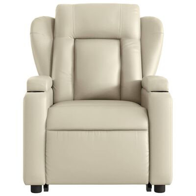 vidaXL Fauteuil inclinable de massage Crème Similicuir