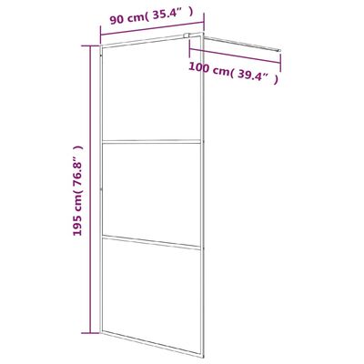 vidaXL Paroi de douche Noir 90x195 cm Verre ESG transparent