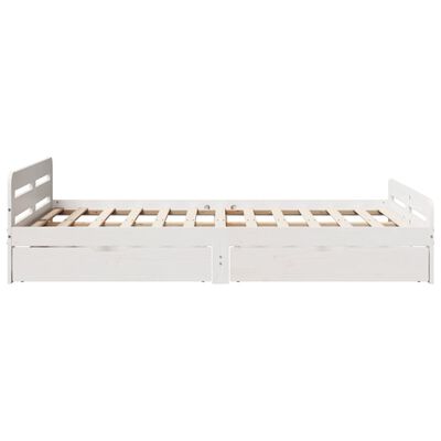 vidaXL Cadre de lit sans matelas blanc 120x190 cm bois de pin massif