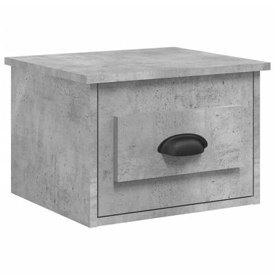 vidaXL Table de chevet murale gris béton 50x36x40 cm