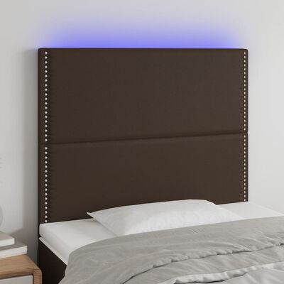 vidaXL Tête de lit à LED Marron 100x5x118/128 cm Similicuir