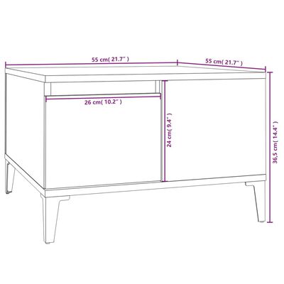 vidaXL Table basse noir 55x55x36,5 cm bois d'ingénierie