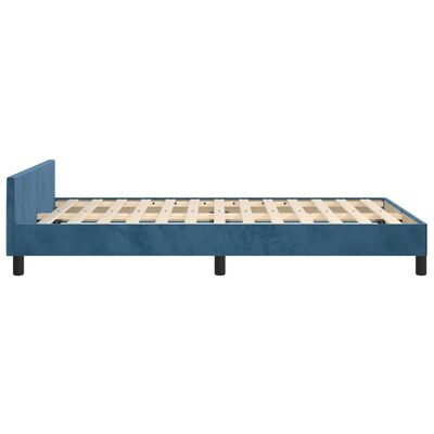 vidaXL Cadre de lit sans matelas bleu foncé 120x190 cm velours