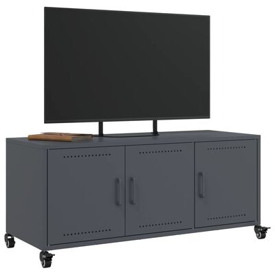 vidaXL Meuble TV anthracite 100,5x39x43,5 cm acier