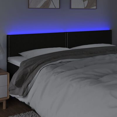 vidaXL Tête de lit à LED Noir 180x5x78/88 cm Tissu