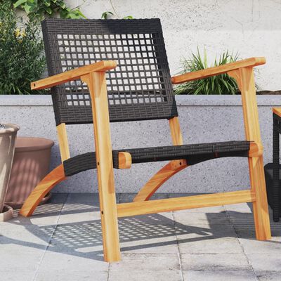 vidaXL Chaises de jardin lot de 2 noir résine tressée et bois d’acacia