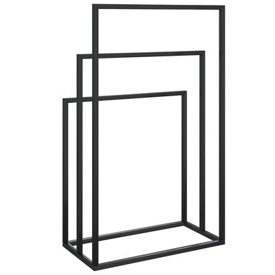 vidaXL Porte-serviettes sur pied Noir 48x24x79 cm Fer