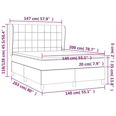 vidaXL Sommier à lattes de lit et matelas Vert foncé 140x200cm Velours