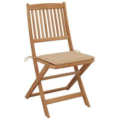 vidaXL Chaises pliables de jardin lot de 2 avec coussins Bois d'acacia