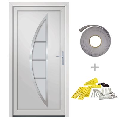 vidaXL Porte d'entrée Blanc 98x208 cm PVC